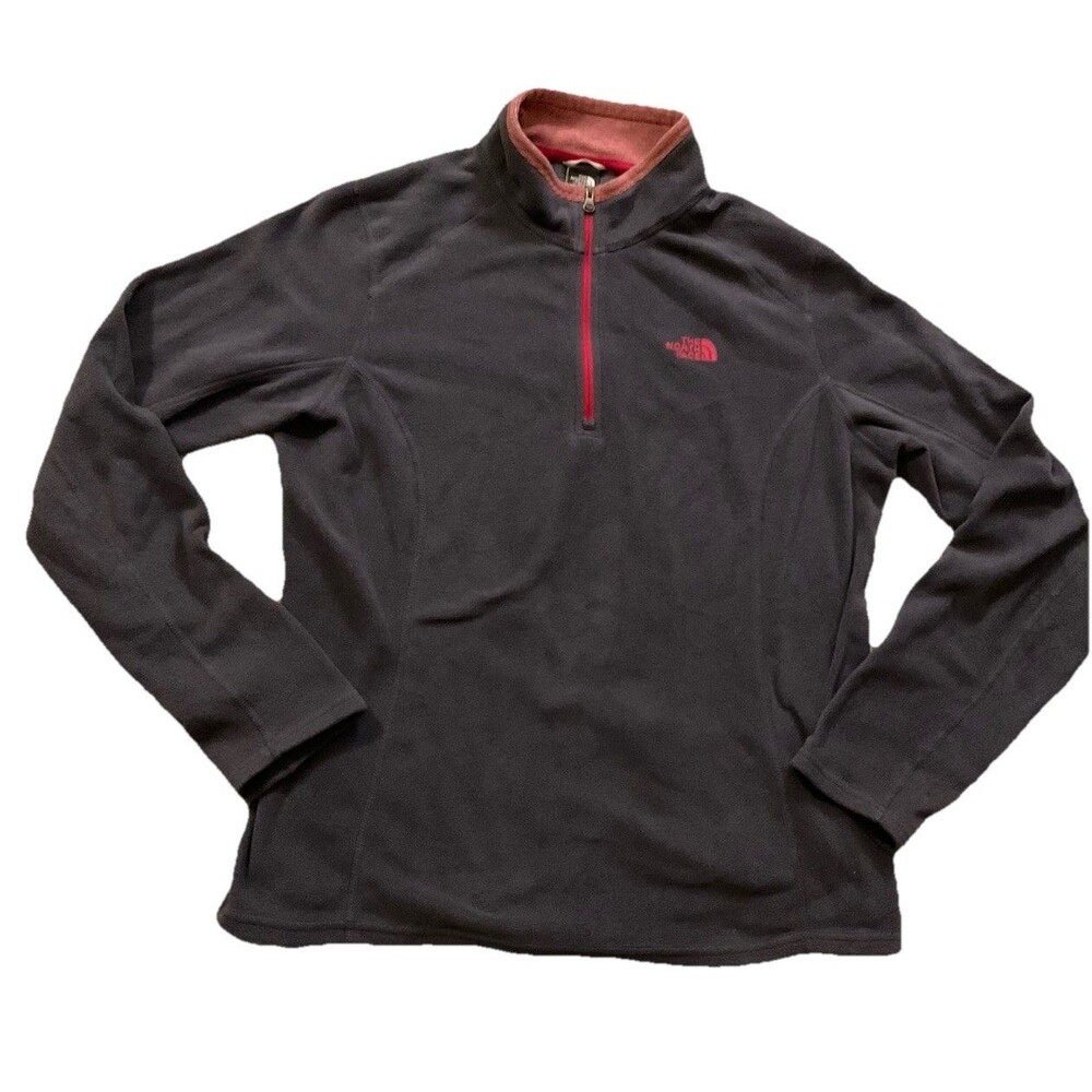 The North Face Women's 1/4-Zip Fleece Grey Size Large Pullover